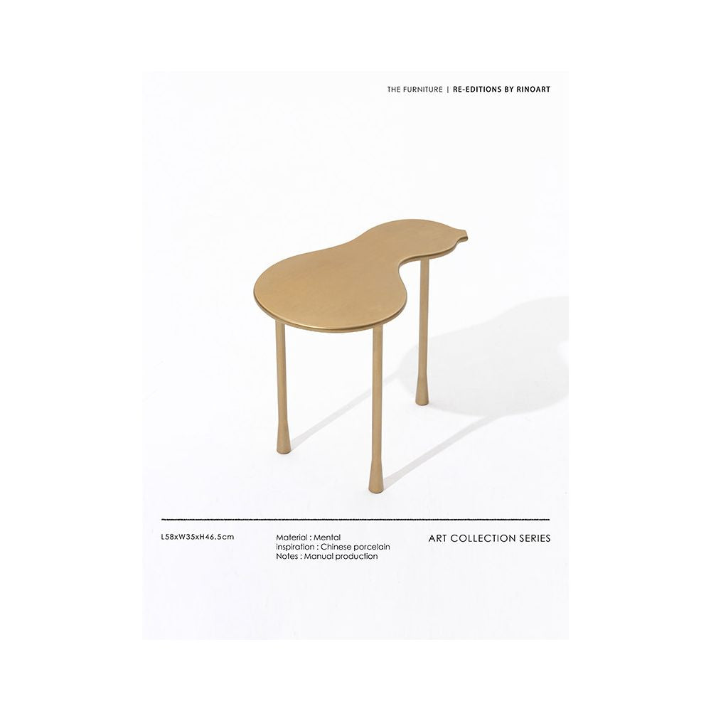 Ruonai Oriental Stationery Exquisite Gourd Lucky Copper Small Coffee Table Sofa Side Table Outdoor Small Tea Table image 1