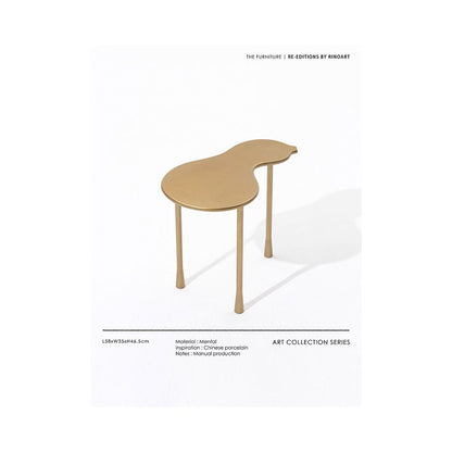 Ruonai Oriental Stationery Exquisite Gourd Lucky Copper Small Coffee Table Sofa Side Table Outdoor Small Tea Table image 1