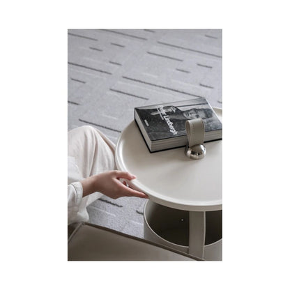 Ruona limited glacier ash HERM S Creative Art Handmade Saddle Leather Sofa Edge Light Luxury Handheld Tea Table image 2