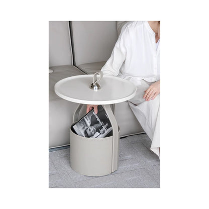 Ruona limited glacier ash HERM S Creative Art Handmade Saddle Leather Sofa Edge Light Luxury Handheld Tea Table image 5