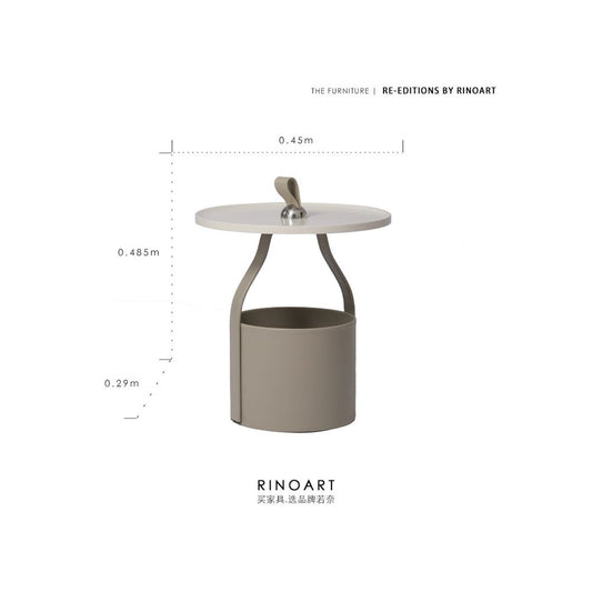 Ruona limited glacier ash HERM S Creative Art Handmade Saddle Leather Sofa Edge Light Luxury Handheld Tea Table