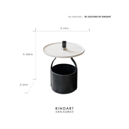 Ruona limited glacier ash HERM S Creative Art Handmade Saddle Leather Sofa Edge Light Luxury Handheld Tea Table