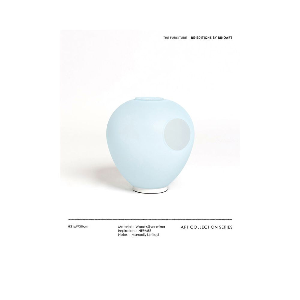 Ruona Furniture Tiff ny Blue frosted glass desk lamp vase dual use ornament for flower arrangement night light image 5