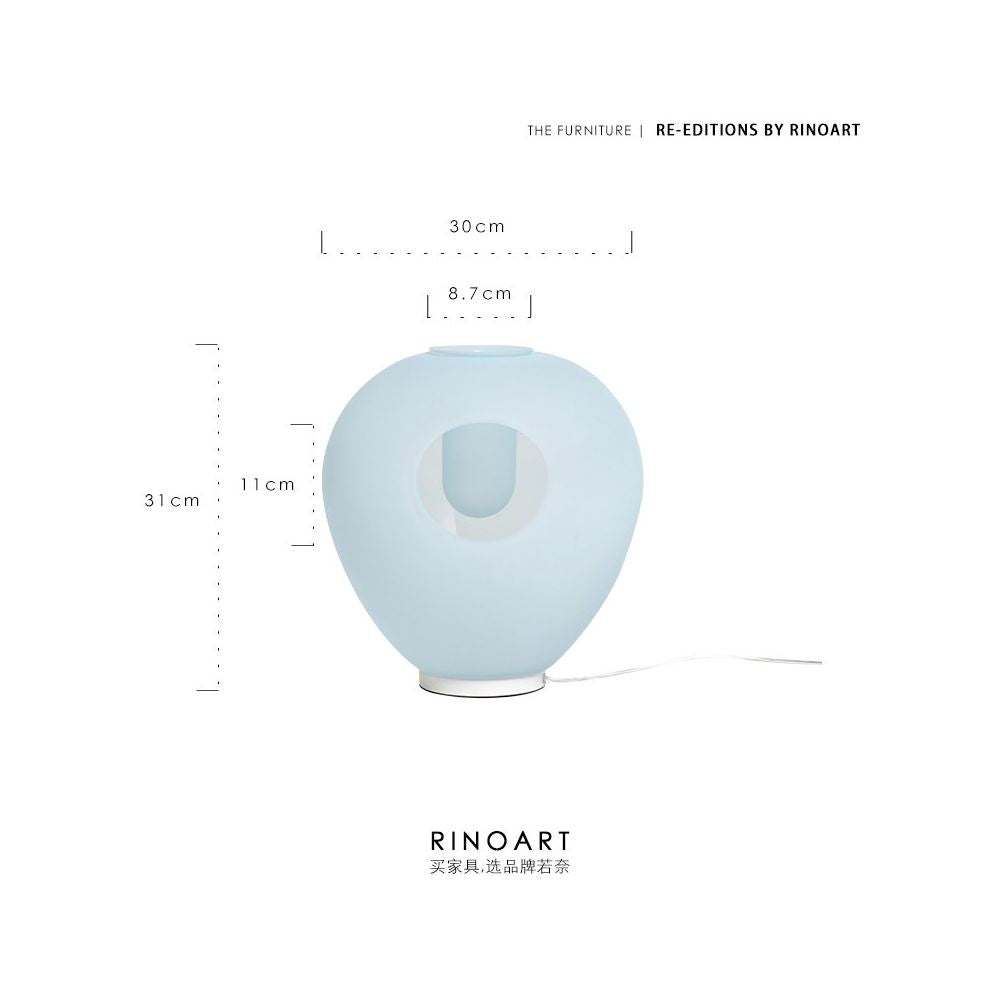 Ruona Furniture Tiff ny Blue frosted glass desk lamp vase dual use ornament for flower arrangement night light