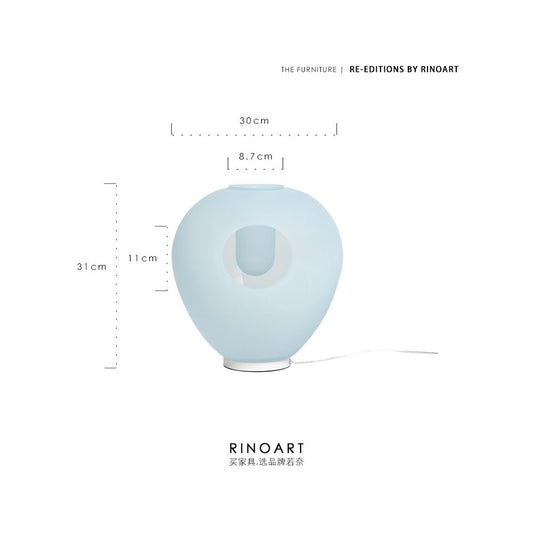 Ruona Furniture Tiff ny Blue frosted glass desk lamp vase dual use ornament for flower arrangement night light