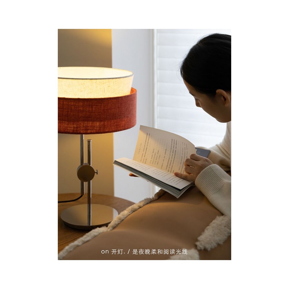 Original by Ruona lighting fixture Herm s Kaise suede orange antique ivory white color blocked living room bedroom desk lamp image 3
