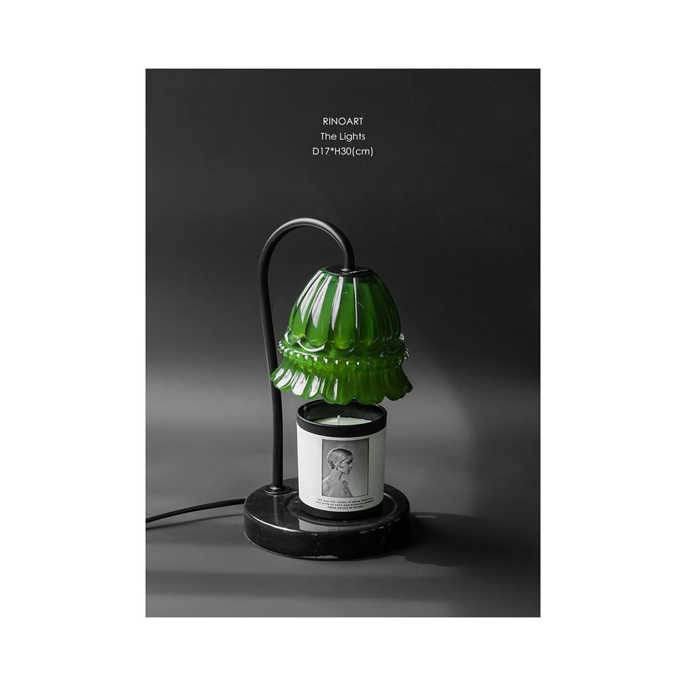 Ruonai vintage lily of the valley melting wax lamp smoke free bedroom bedside adjustable melting candle lamp table lamp aromatherapy birthday gift image 1