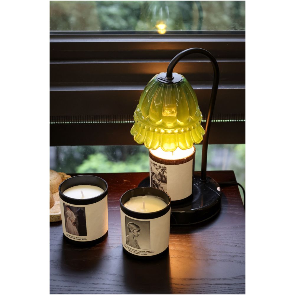 Ruonai vintage lily of the valley melting wax lamp smoke free bedroom bedside adjustable melting candle lamp table lamp aromatherapy birthday gift image 3