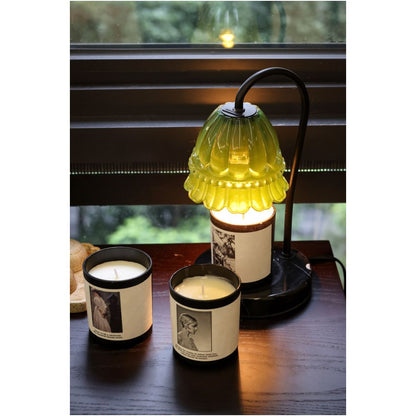 Ruonai vintage lily of the valley melting wax lamp smoke free bedroom bedside adjustable melting candle lamp table lamp aromatherapy birthday gift image 3