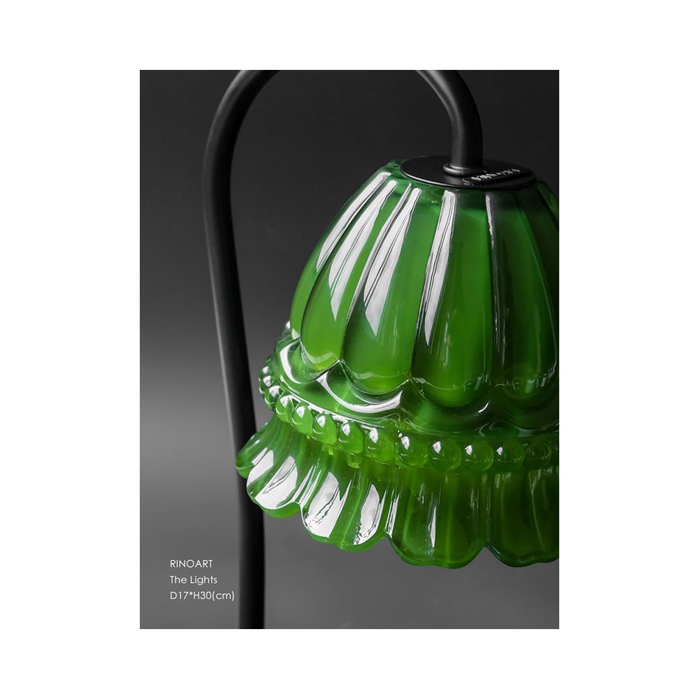 Ruonai vintage lily of the valley melting wax lamp smoke free bedroom bedside adjustable melting candle lamp table lamp aromatherapy birthday gift image 5