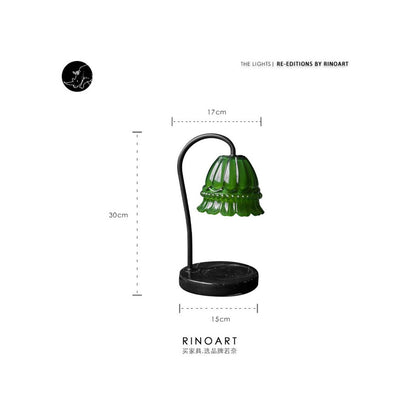 Ruonai vintage lily of the valley melting wax lamp smoke free bedroom bedside adjustable melting candle lamp table lamp aromatherapy birthday gift