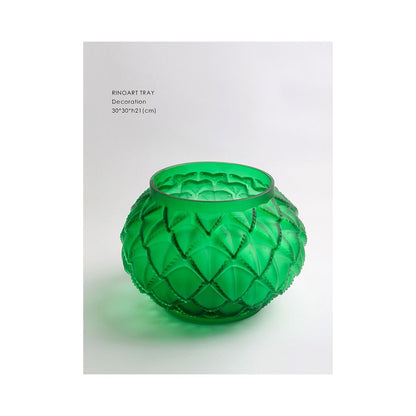 Ruonai Fei Green Treasure Pot Thick Pound Crystal French L lique Series Matte Vase Art Ornament image 1