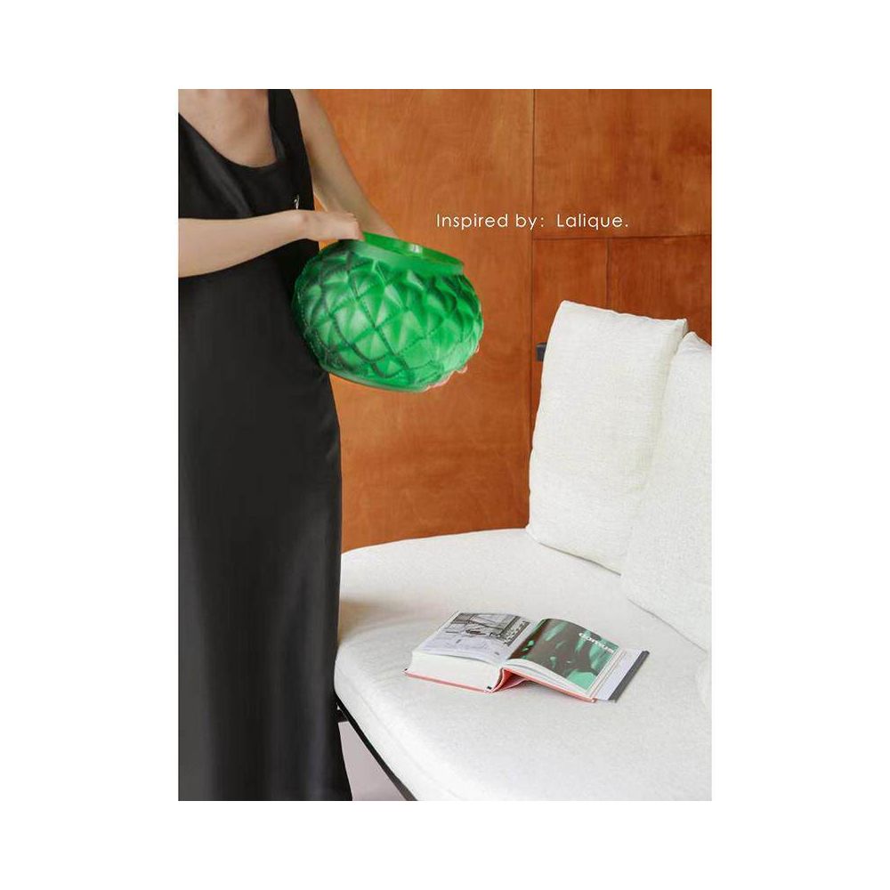 Ruonai Fei Green Treasure Pot Thick Pound Crystal French L lique Series Matte Vase Art Ornament image 4
