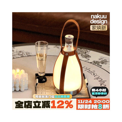 Medieval ins wireless touch grapefruit light dimming bedside lamp retro handheld outdoor camping charging atmosphere desk lamp image 1