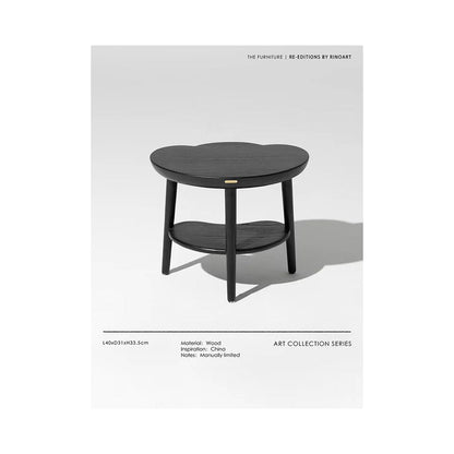 Ruonai Furniture Oriental Wenfang Fulu Series Small Yuanbao Edge Table Full Solid Wood Floating Window Tea Table New Chinese Style with Stool image 4