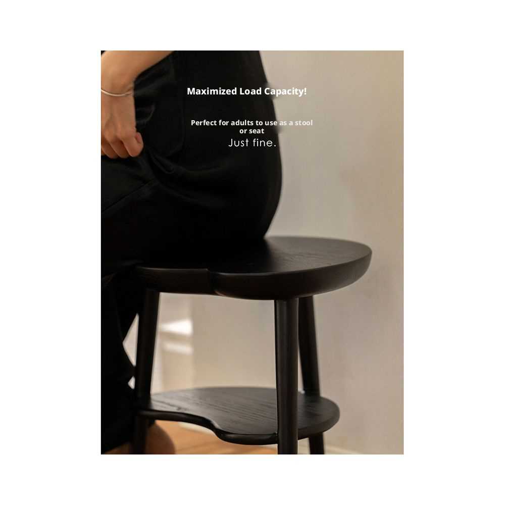 Solid Ash Wood Yuanbao Side Table - Oriental Fulu Collection