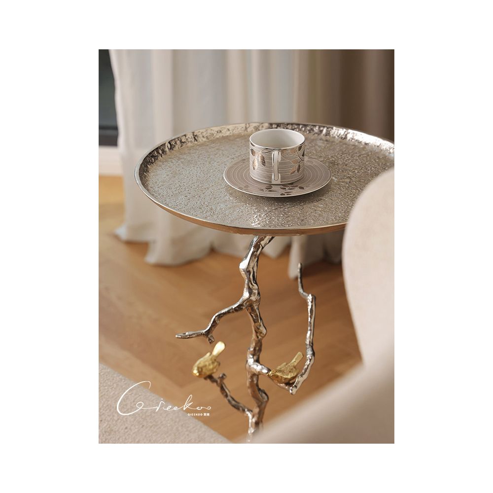 Qikuo Home Furnishings Indian Silver Vine Sofa High End Small Edge Tea Table Corner Tray Edge image 4