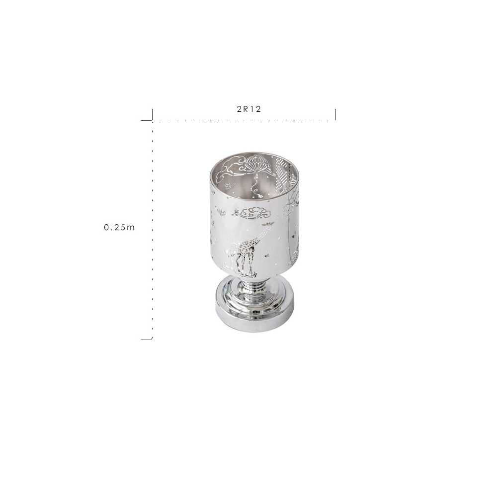 Silver goblet with measurements on a white background, featuring Rinoart branding.