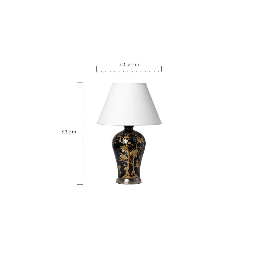 Decorative lamp with measurements on a white background, featuring the brand 'RINOART'.