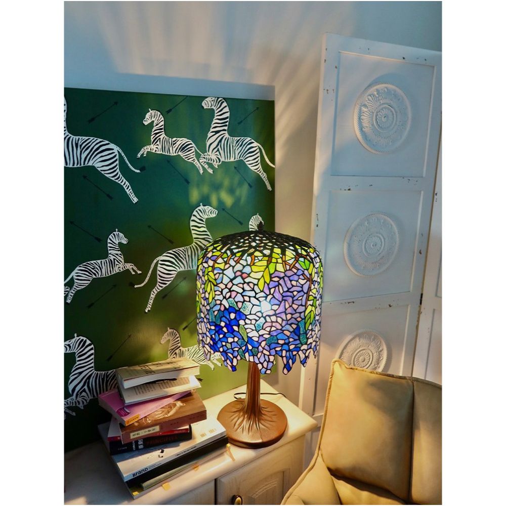 Tiffany vintage glass desk lamp antique handmade art lamp Tiffany image 4