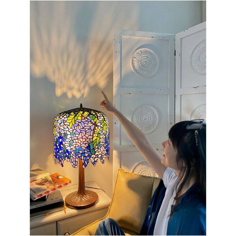 Tiffany vintage glass desk lamp antique handmade art lamp Tiffany image 5
