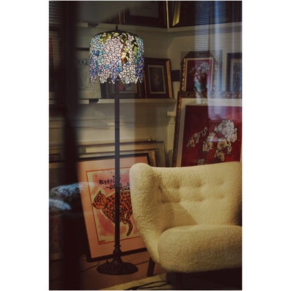 Tiffany Style Wisteria Table Lamp - Handmade Stained Glass Art Lamp