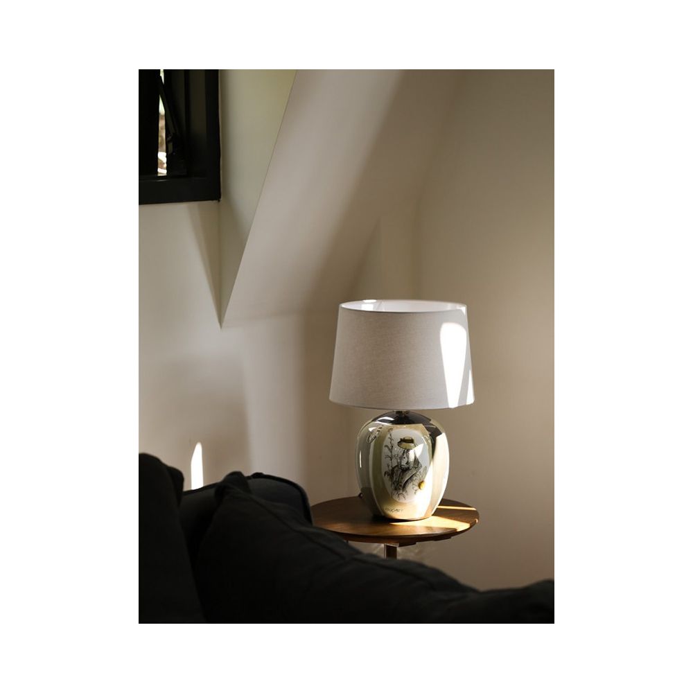desk lamp soft light linen lampshade edge lights bedroom lamp bedside lamp image 2