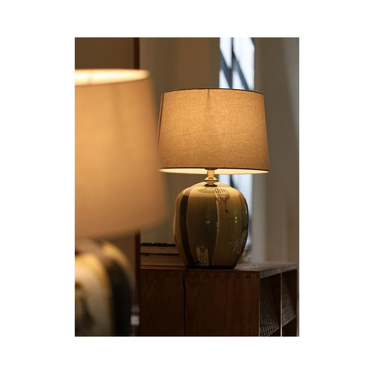 desk lamp soft light linen lampshade edge lights bedroom lamp bedside lamp image 3