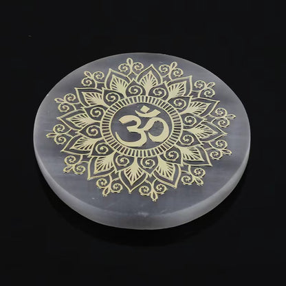 Handmade Plaster Coaster - Carved Gypsum Drink Coaster 6cm