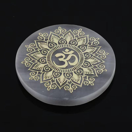 Handmade Plaster Coaster - Carved Gypsum Drink Coaster 6cm