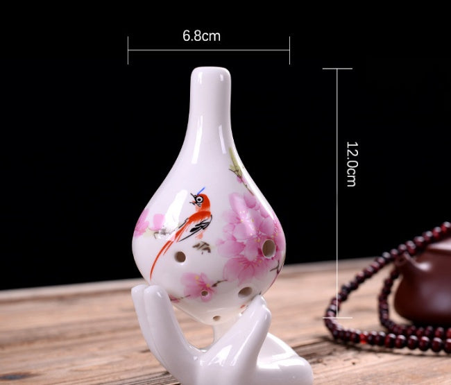 Porcelain Ocarina Flute - 6-Hole AC Alto Tuning Ceramic Wind Instrument