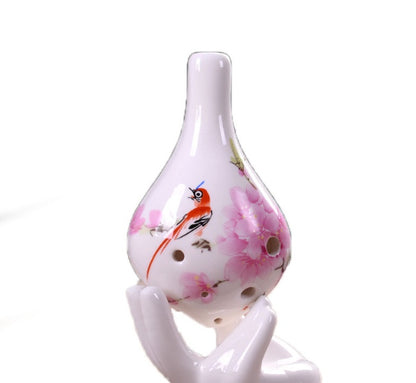 Porcelain Ocarina Flute - 6-Hole AC Alto Tuning Ceramic Wind Instrument