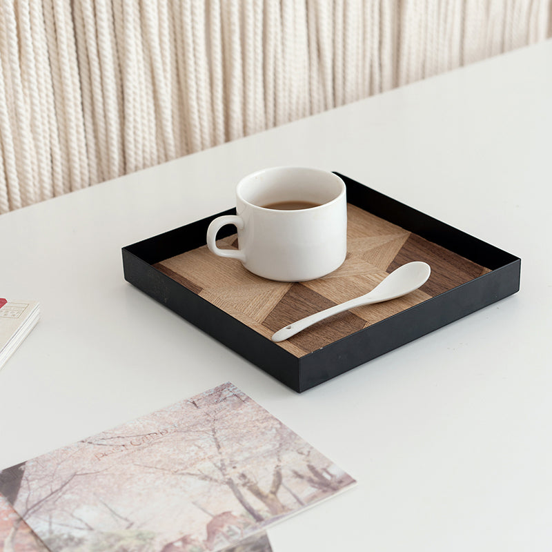 Wood Grain Woven Catchall Tray - Nordic Style Entryway Organizer