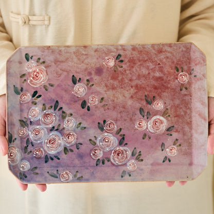 Hand-painted Rose Chinese Underglaze Porcelain Vase