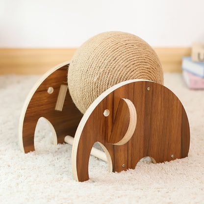 Solid Wood Cat Scratching Post - Natural Climbing Frame & Claw Sharpener