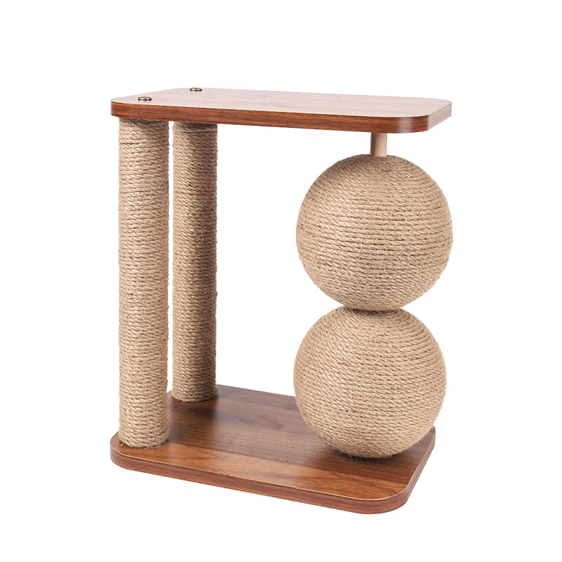 Solid Wood Cat Scratching Post - Natural Climbing Frame & Claw Sharpener
