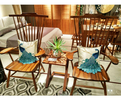 New Chinese Style Soft Furnishing Living Room Sofa Pillow With Long Tail Peacock Embroidery Embroidered Waist Pillowcase Bed Pillowcase