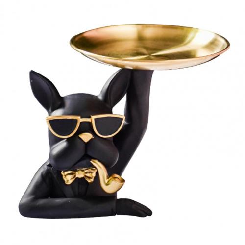 Bulldog Resin Catchall Tray - Decorative Storage for Keys & Jewelry