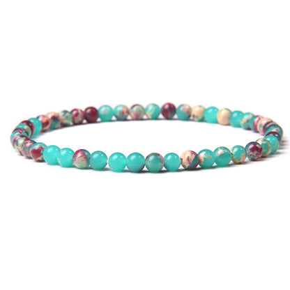 Natural Agate Crystal Energy Bracelet - 4mm Healing Stone Beads