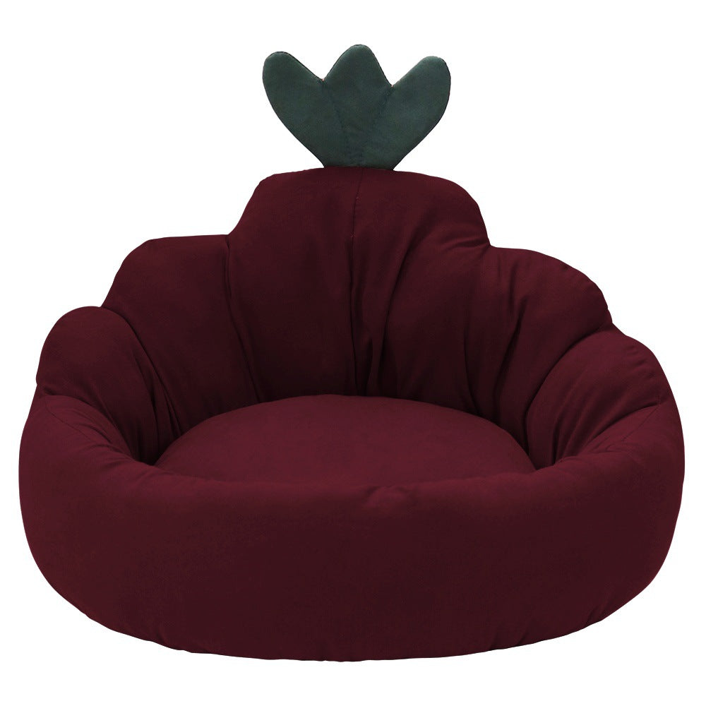 Carrot-Shaped Pet Bed - Warm Winter Dog & Cat House for Small to Medium Pets