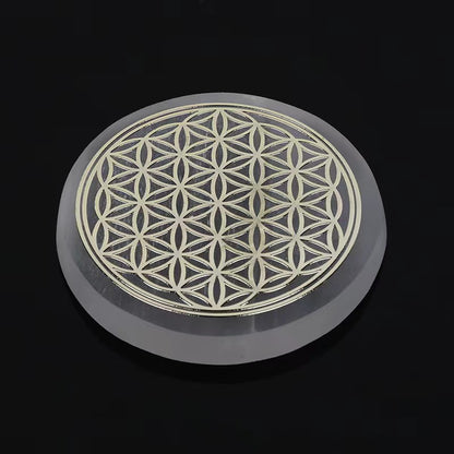 Handmade Plaster Coaster - Carved Gypsum Drink Coaster 6cm