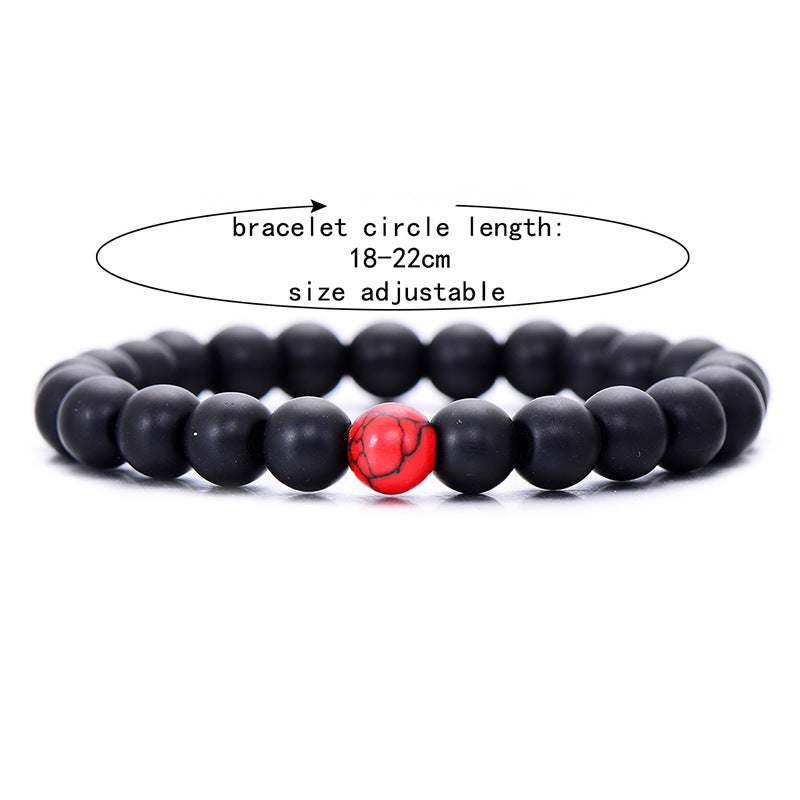 Red & Black Lava 8mm Bracelet