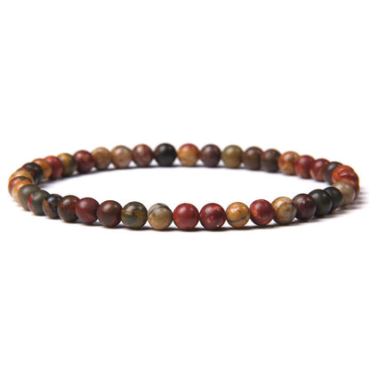 Natural Agate Crystal Energy Bracelet - 4mm Healing Stone Beads