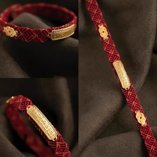 Year of the Horse Red String Bracelet 2026 - Coin Charm Braided Rope