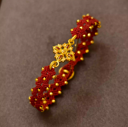 Year of the Horse Red String Bracelet 2026 - Coin Charm Braided Rope
