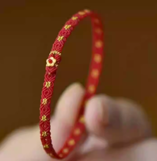 Year of the Horse Red String Bracelet 2026 - Coin Charm Braided Rope