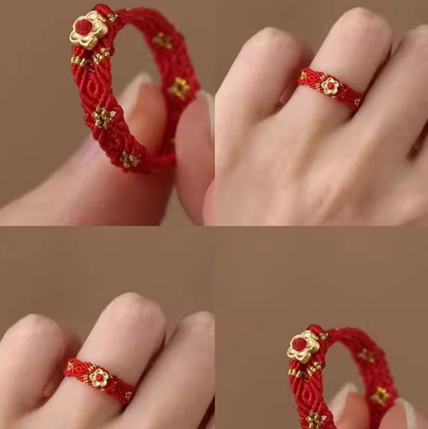 Year of the Horse Red String Bracelet 2026 - Coin Charm Braided Rope