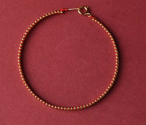 14K Gold Red String Ring & Bracelet Set - Lucky Zodiac Jewelry