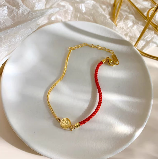 2026 Summer 18K Gold Lucky Charm Ankle Chain