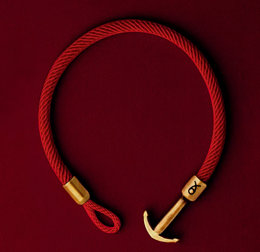 BuddhaLotus Red String Anchor Bracelet - Nautical Charm Adjustable Bracelet